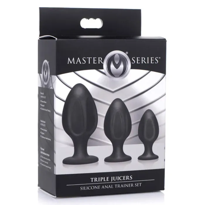 Xr Brands Master Series Anal | Triple Juicers Silicone Anal Trainer Set - Black