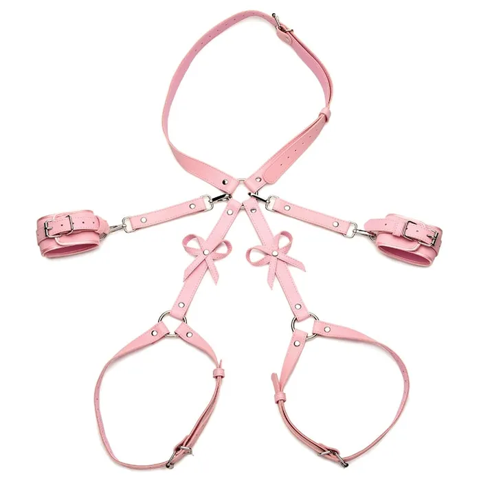 Couples Strict Bondage Harness with BowsPink ML XR Brands