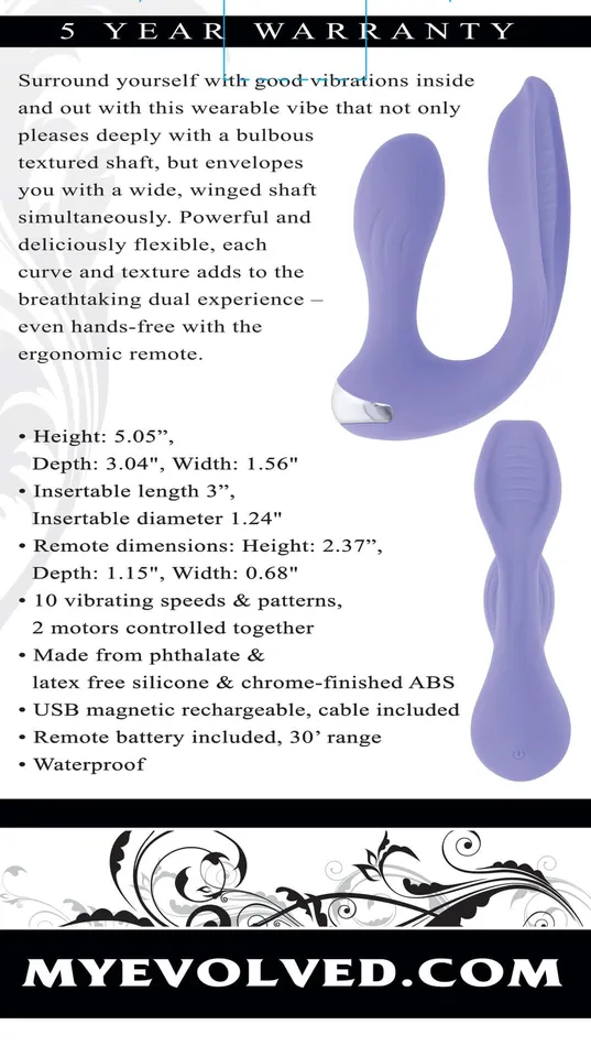 Evolved Every Way Play Vibrator Dual Pleasure Delight Wearable RemoteControlled Bliss Evolved Novelties Vibrators