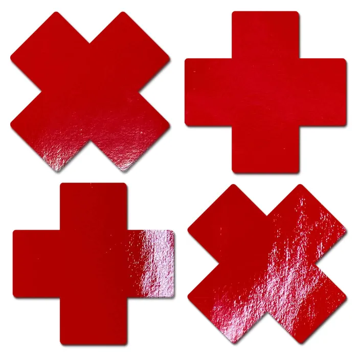 Pastease Vibrators Pastease Petite Plus X Faux Latex Red Crosses