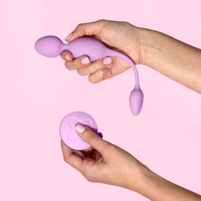 Wellness By Blush Raine Remote Control Vibrating Pelvic Floor Kegel Ball In Purple 7 Vibration Modes Purio Silicone Blush Vibrators