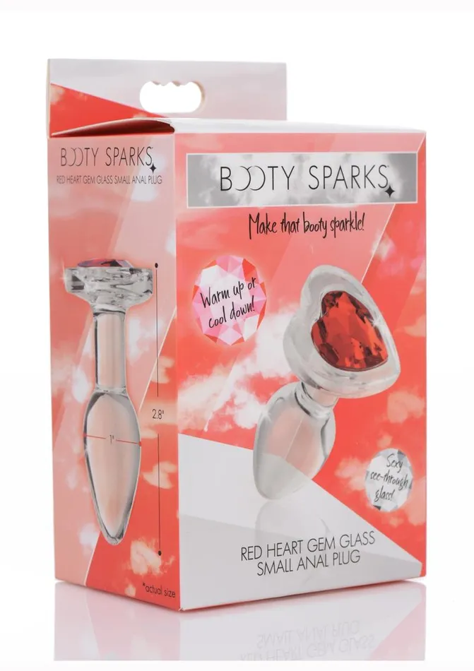 Booty Sparks Red Heart Glass Anal Plug Booty Sparks Anal