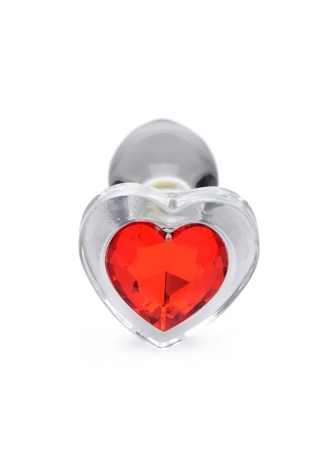 Booty Sparks Red Heart Glass Anal Plug Booty Sparks Anal