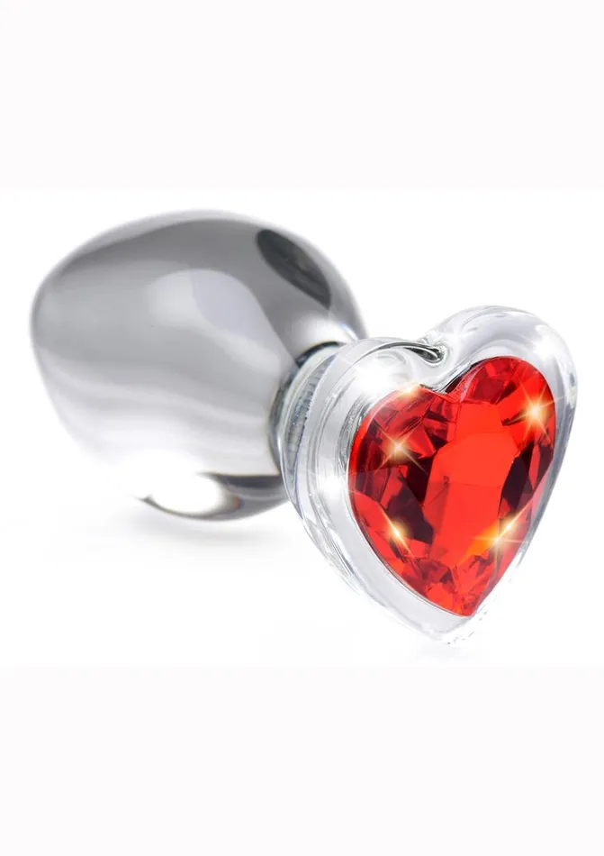 Booty Sparks Red Heart Glass Anal Plug Booty Sparks Anal