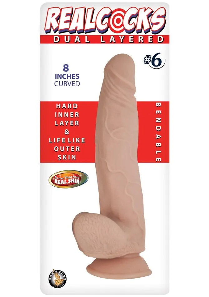 Realcocks Dual Layered 6 Bendable Dildo Curved Realcocks Dildos Realcocks Dual Layered 6 Bendable Dildo Curved Realcocks Dildos